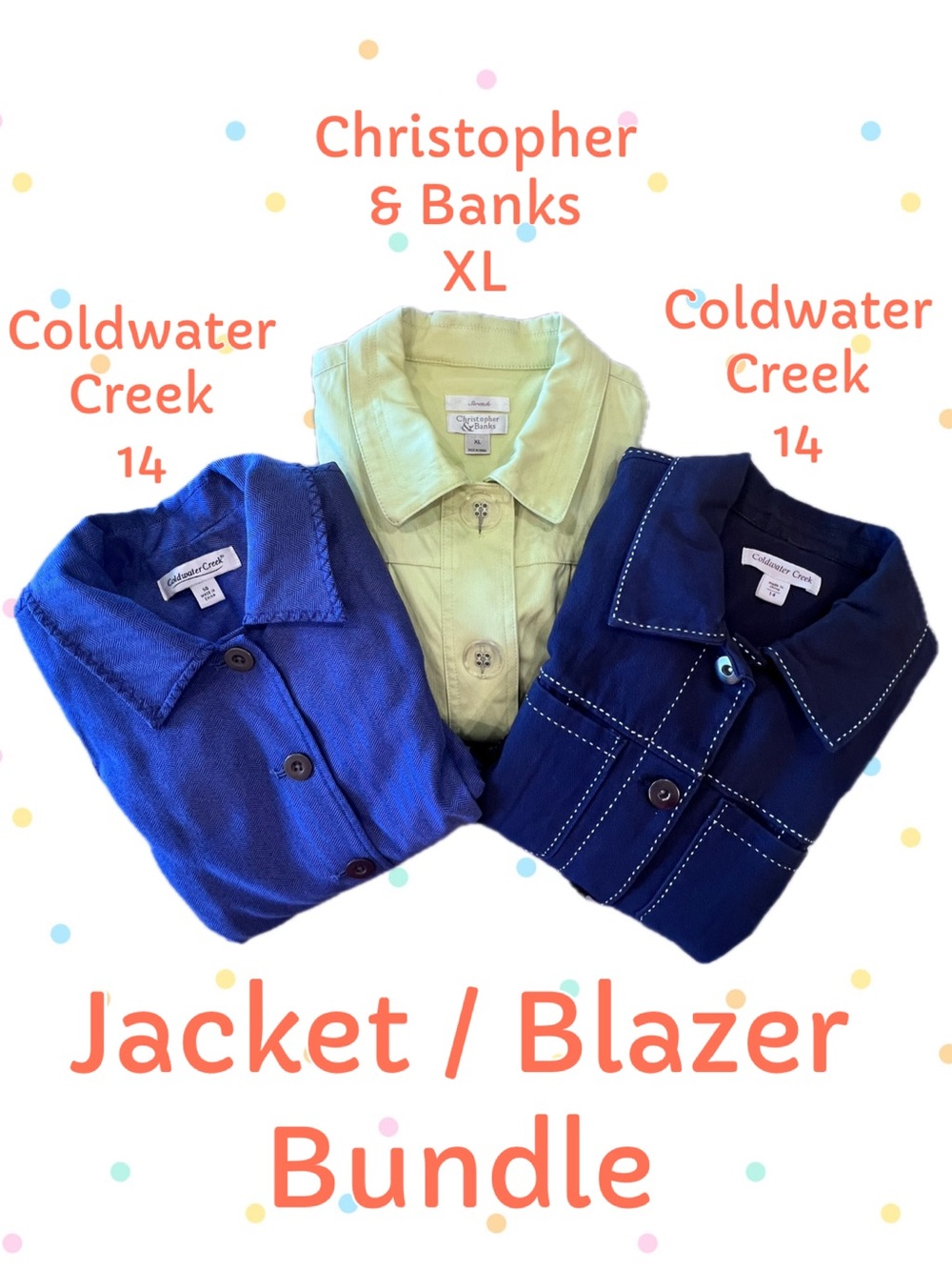 Bundle of 3 Jackets / Blazers Steal of a Deal Sizes XL&14 See Pictures for Info